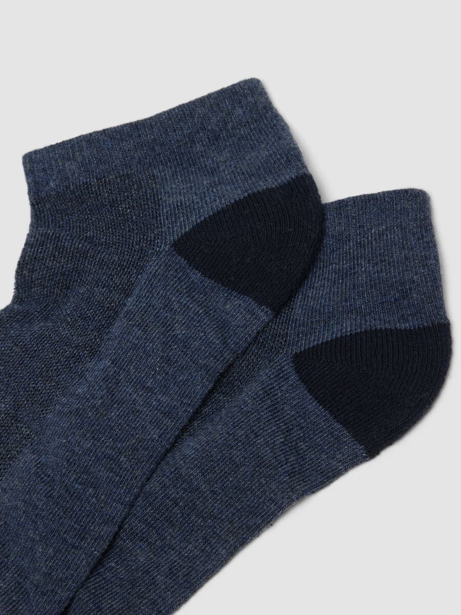 Tripack di calze sportive blu alla caviglia in cotone organico elasticizzato_1