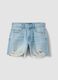 Light blue pure cotton denim shorts_0