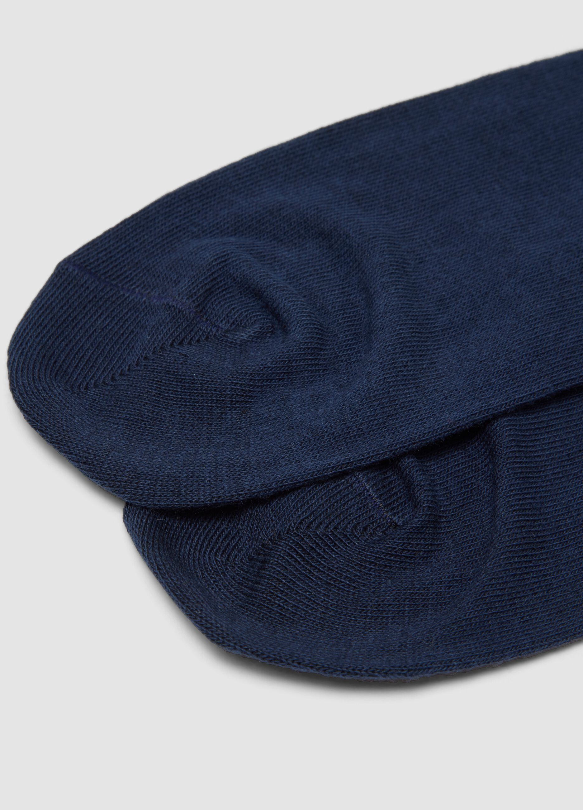 Blue short socks two-pack in cotton and cashmere blend