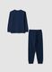 Blue pure organic cotton pyjamas with print for boys_1