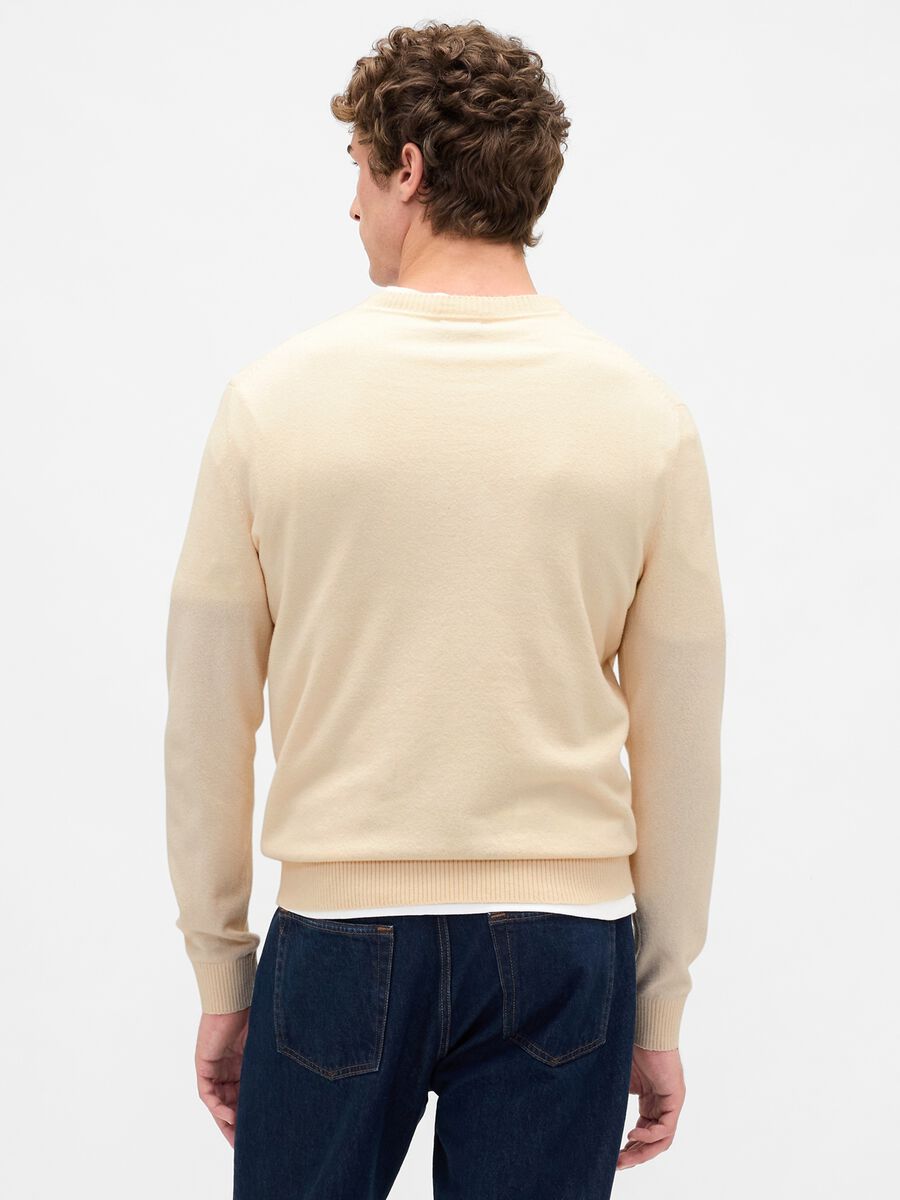 Beige Cotton Blend Jumper_1