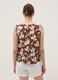 Brown pure cotton V-neck floral print blouse, regular fit_3
