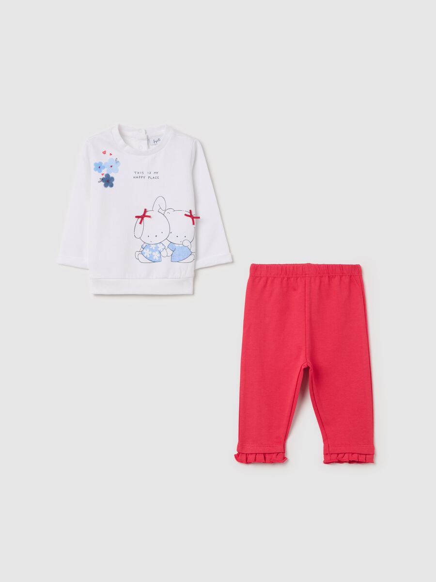 Jogging set in cotone stampa "This is my happy place"_0