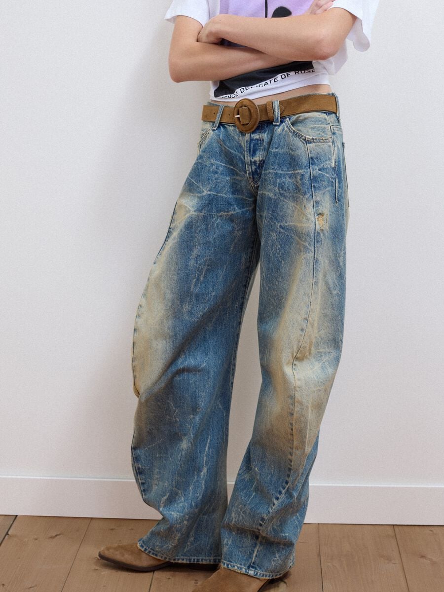 Light blue pure cotton loose-fit jeans_3