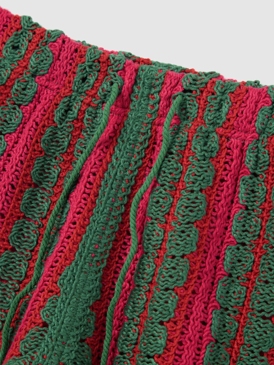 Striped Crochet Shorts Piombo_5