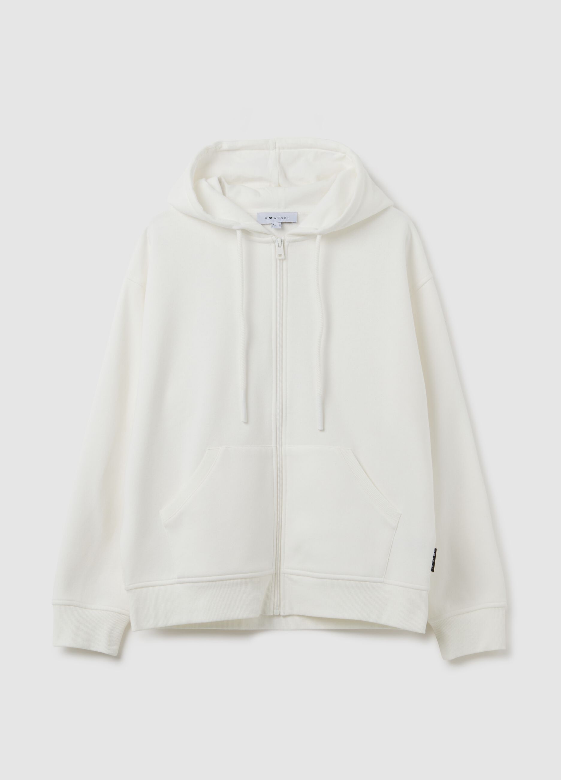 White Cotton Blend Oversize Sweatshirt