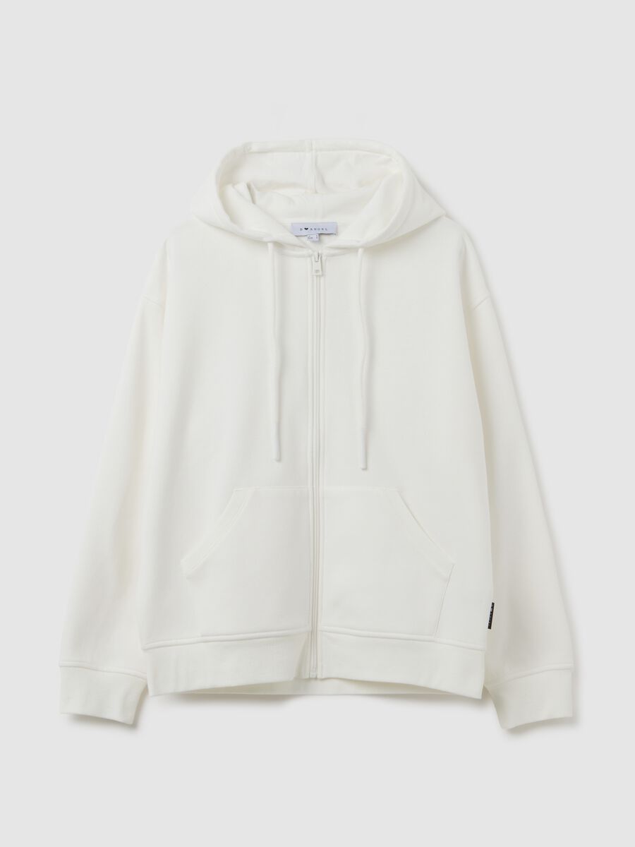 White Cotton Blend Oversize Sweatshirt_0