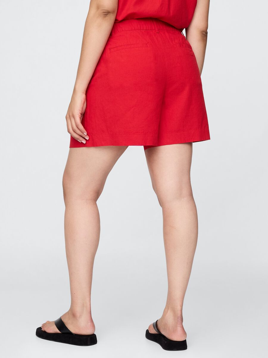 Red Gap Shorts in Linen and Viscose_5