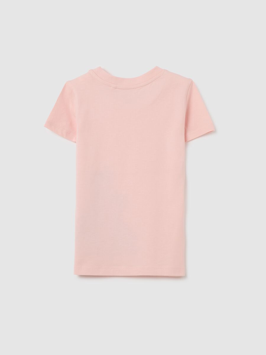 T-shirt da bambina in puro cotone rosa regular fit con stampa_1