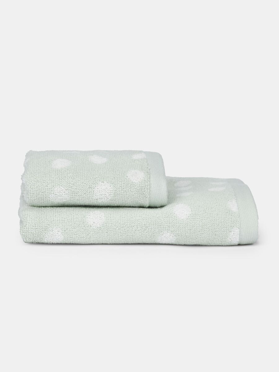Asciugamano degli ospiti in puro cotone a pois_0