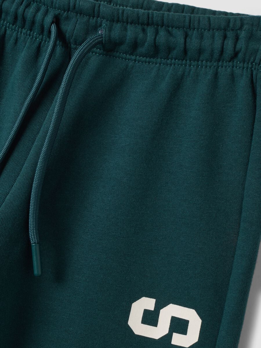 Pure cotton moss green tracksuit with crew-neck sweatshirt_2