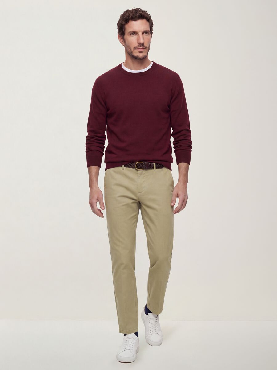 Maglia girocollo rossa in misto viscosa regular fit_1