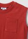 Red children's pure cotton tank top regular fit with pocket_2
