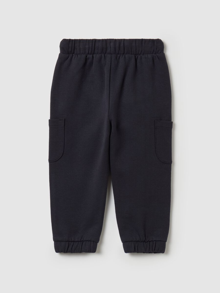 Fleece joggers with pockets and drawstring_1