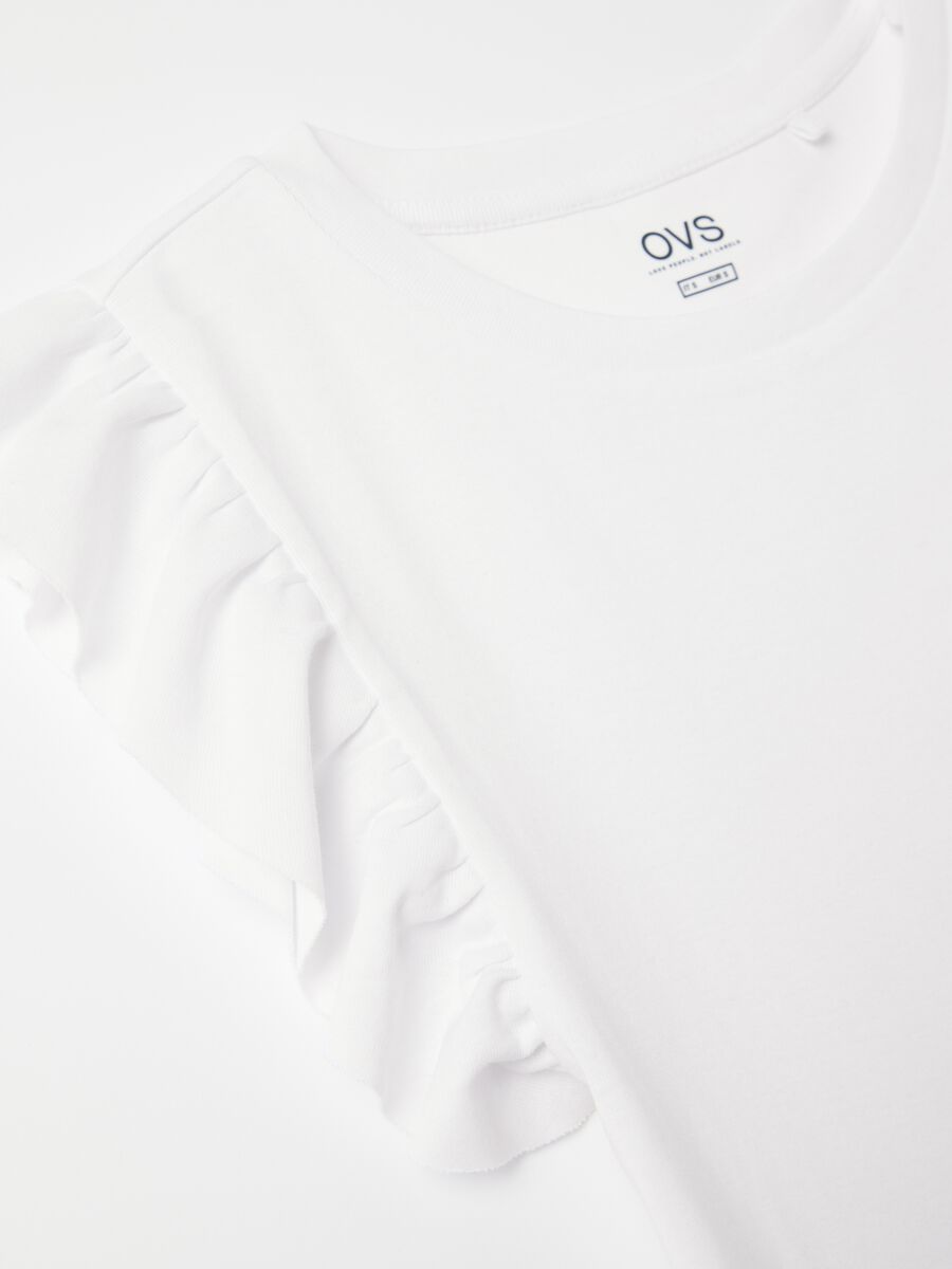 White cotton T-shirt with ruffles_5