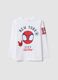 White long-sleeve pure cotton T-shirt with Spidey print for boys_0