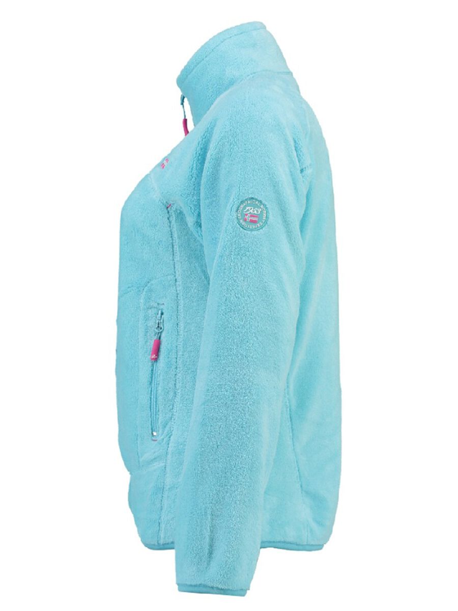 Full-zip sweatshirt in fleece with Geographical Norway embroidery_2