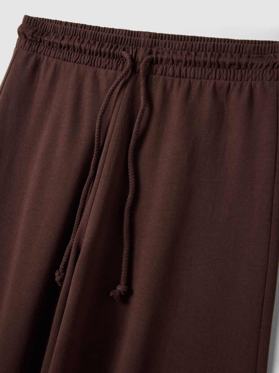 Pantaloni jogger marroni baggy fit in puro cotone_5
