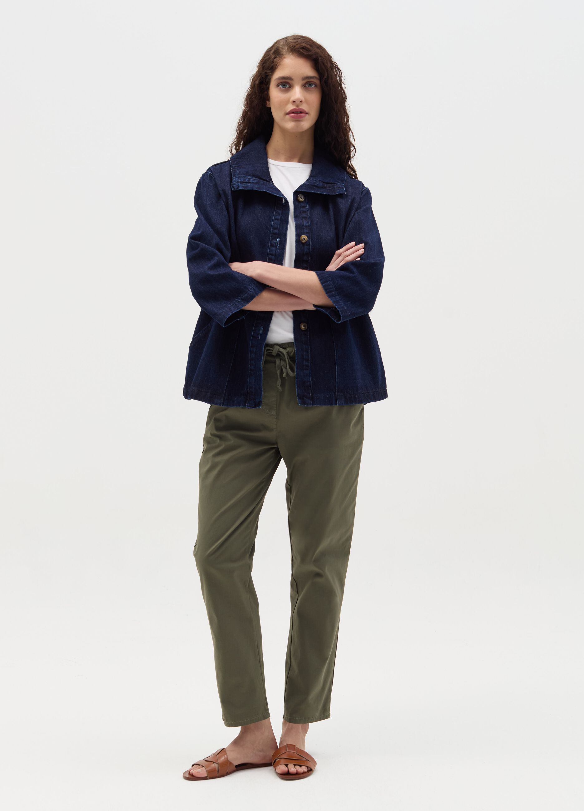 Stretch cotton jogger trousers