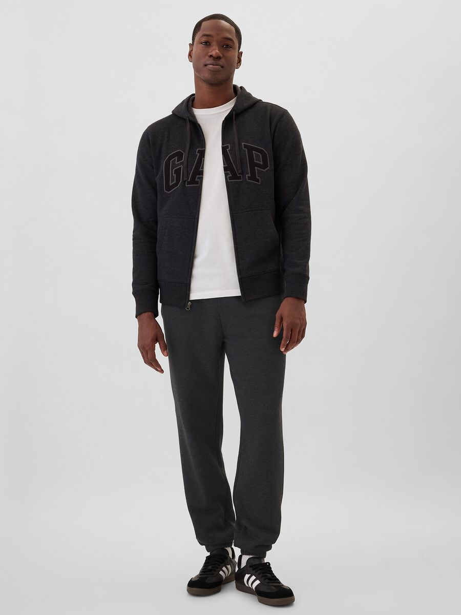Pantaloni jogger grigi in misto cotone_0