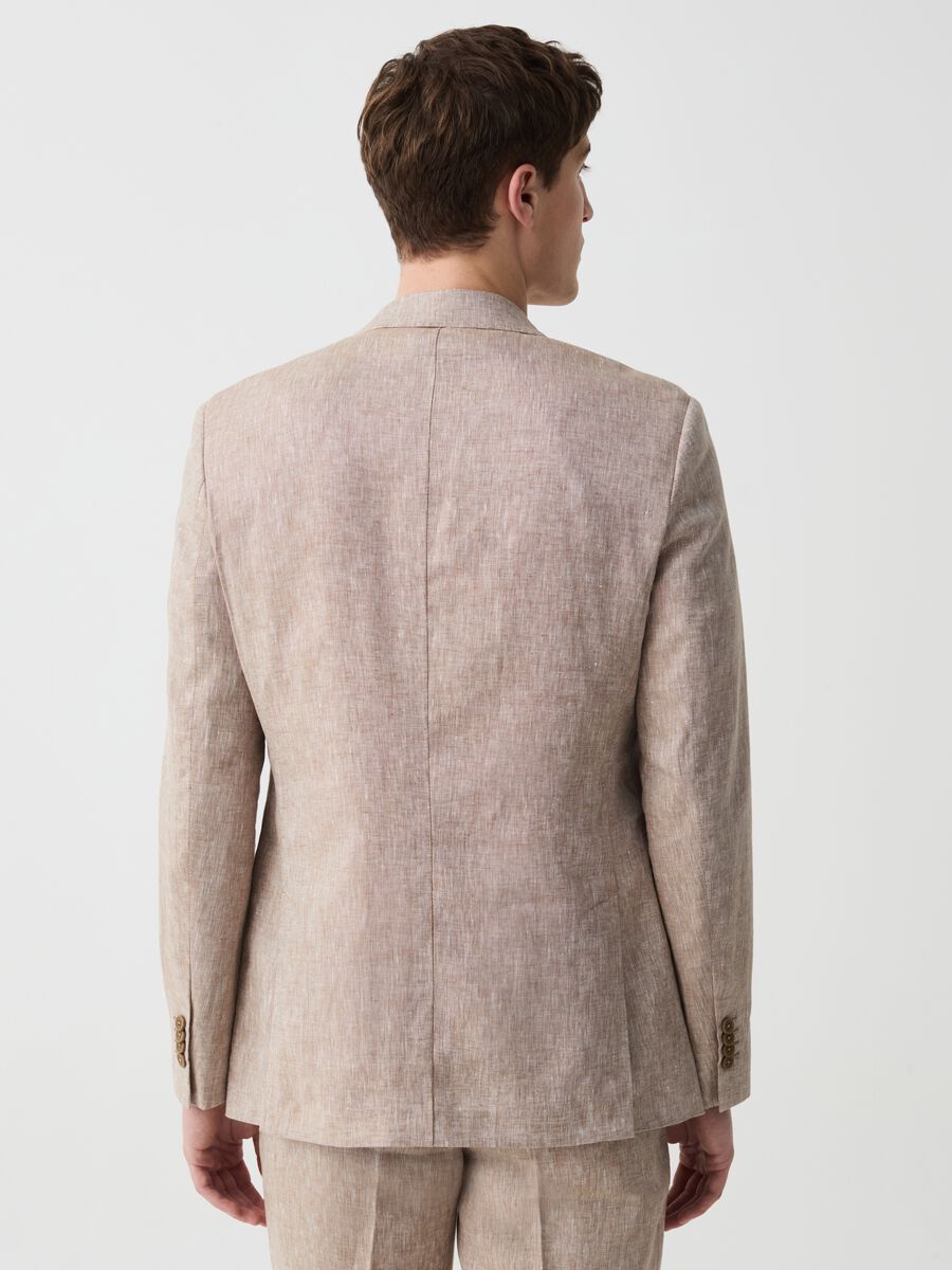 Slim-fit single-breasted blazer in linen_2