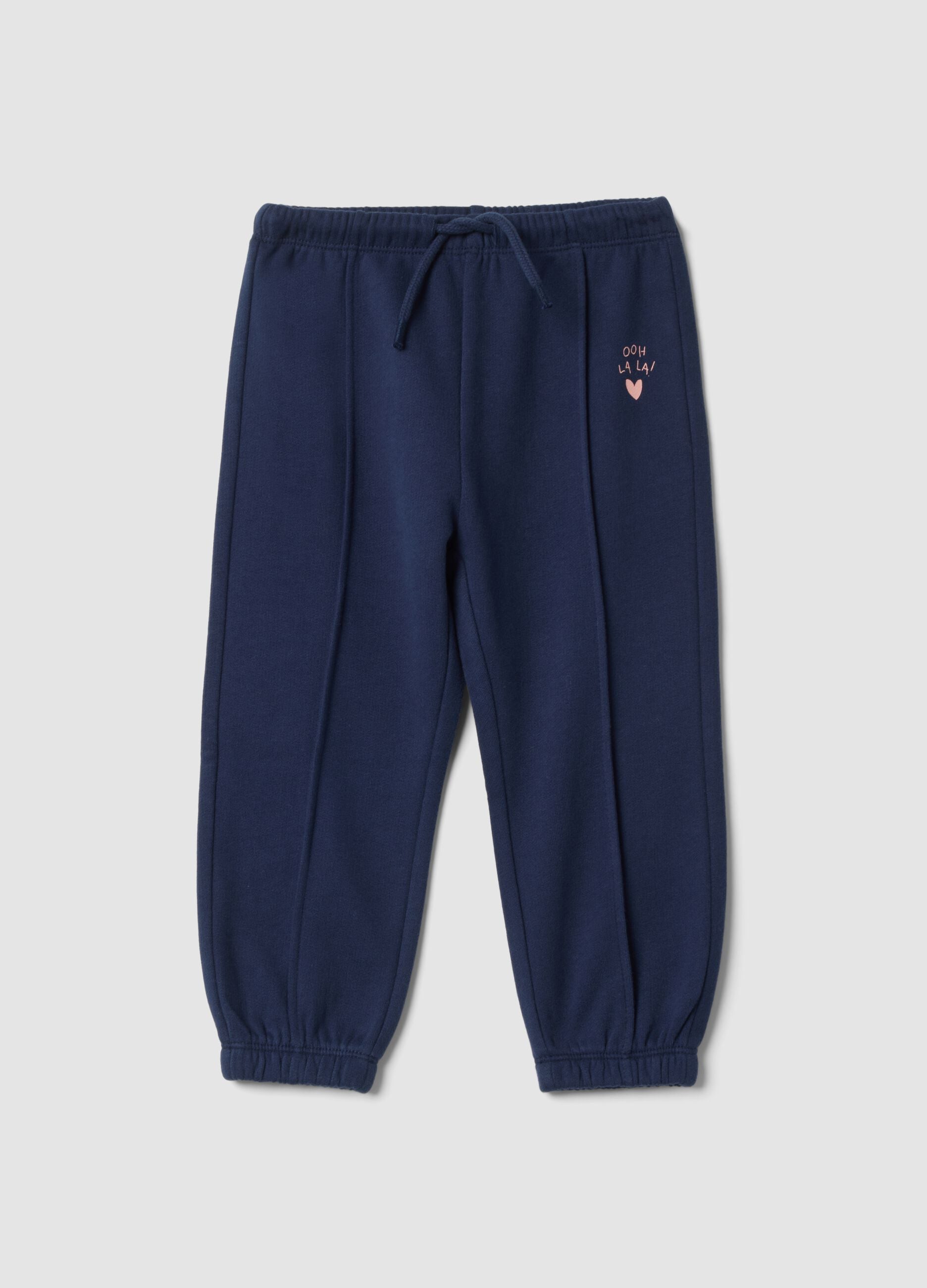 Navy blue pure cotton joggers
