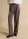 Brown formal stretch-viscose regular-fit trousers_1