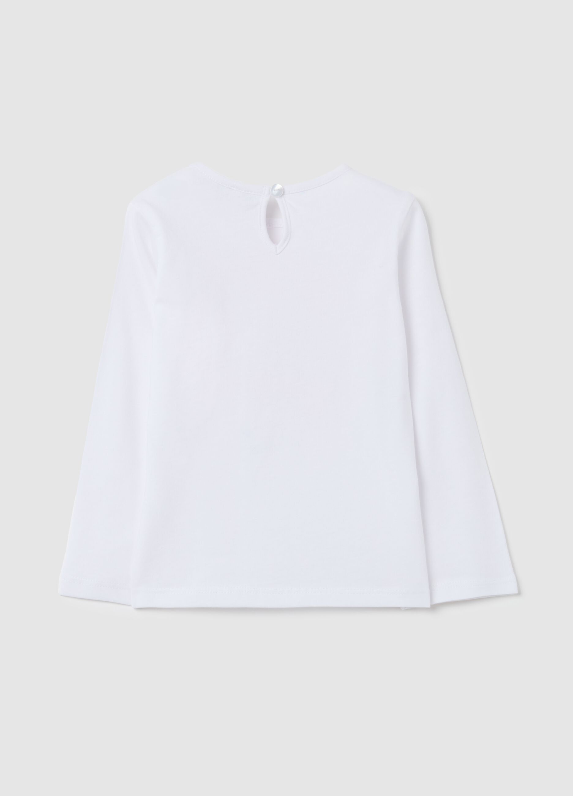 Girls' white pure cotton regular fit top with print