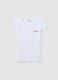 White slim fit pure cotton T-shirt with embroidery_4