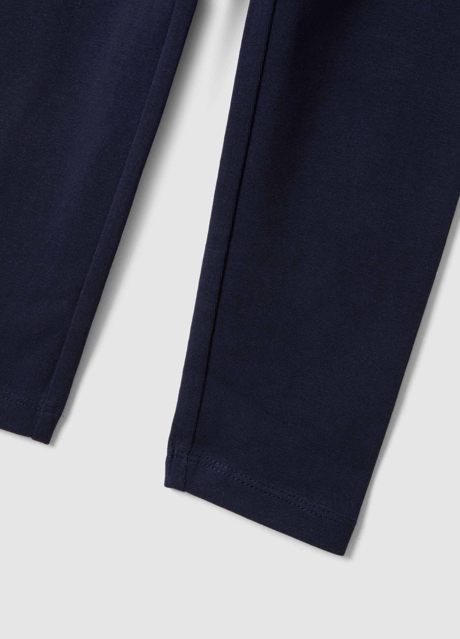 Girls&rsquo; blue skinny leggings in stretch organic cotton