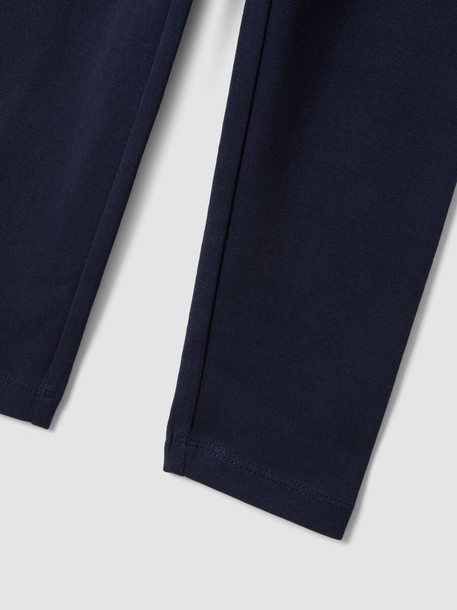 Girls&rsquo; blue skinny leggings in stretch organic cotton_2