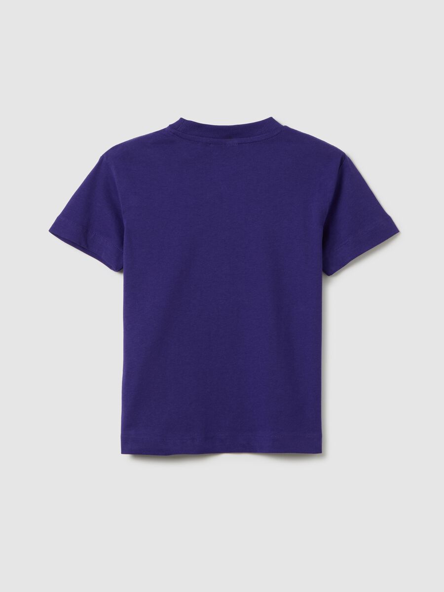 Children's pure cotton purple regular fit t-shirt with graphic logo_1