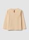 Maglietta beige in puro cotone organico con stampa orsetti per bimba_1