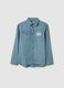 Light blue pure cotton shirt with oversized fit for boys_3