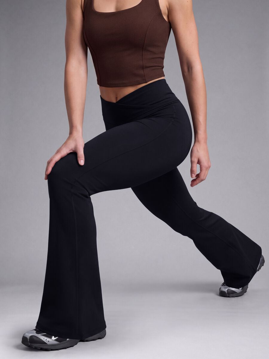 Black flared leggings in stretch fabric &ndash; ALTAVIA STUDIO_2