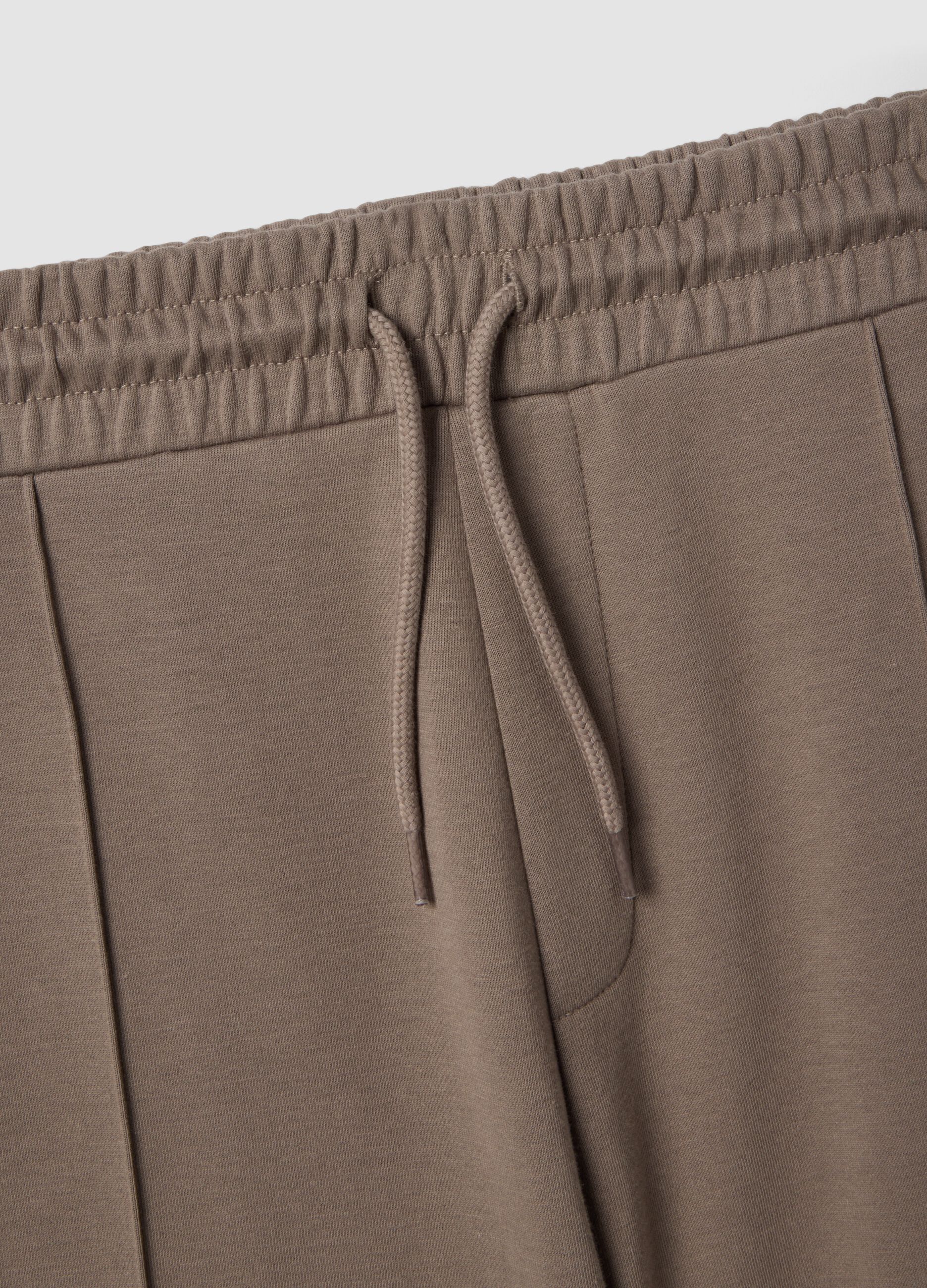 Grey cotton-blend shorts with drawstring, regular fit