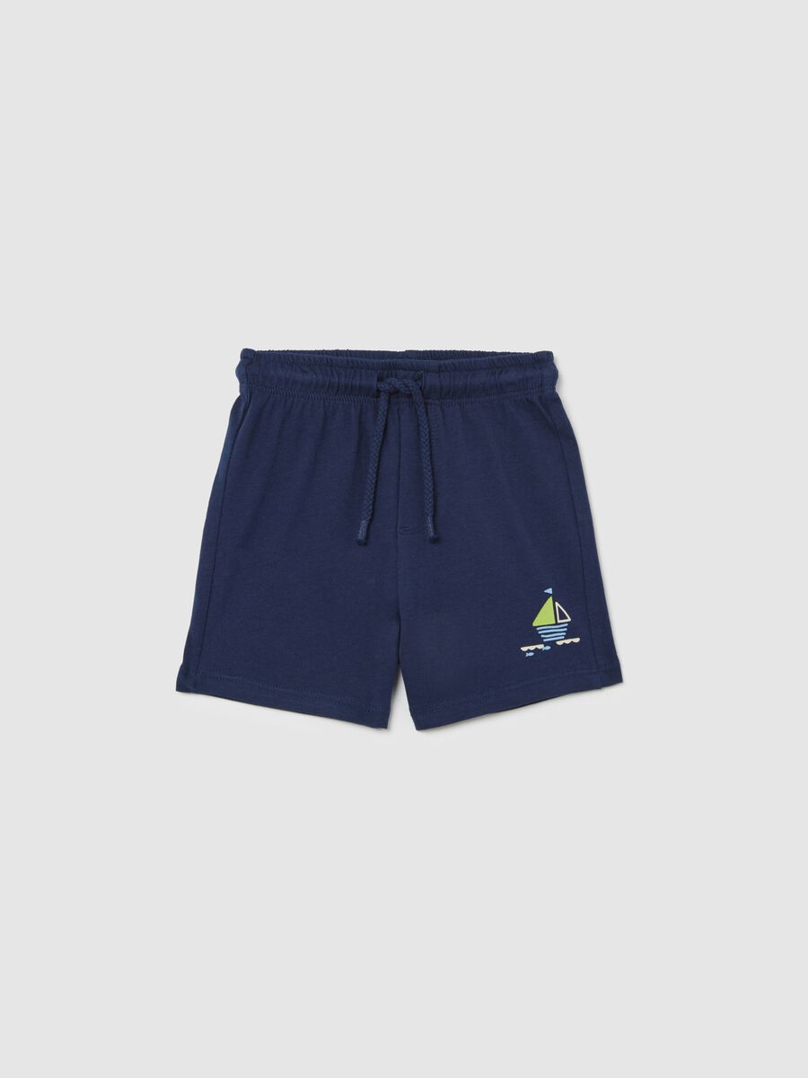Blue cotton shorts for newborns Fagottino_0