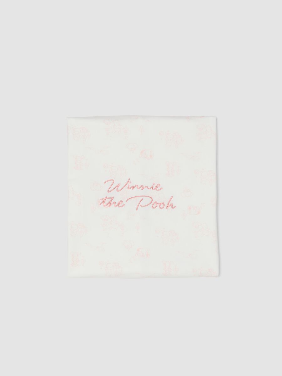 White organic cotton baby girl blanket with Winnie-the-Pooh_0