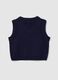Girls' hand-embroidered blue waistcoat with V-neck regular fit_4