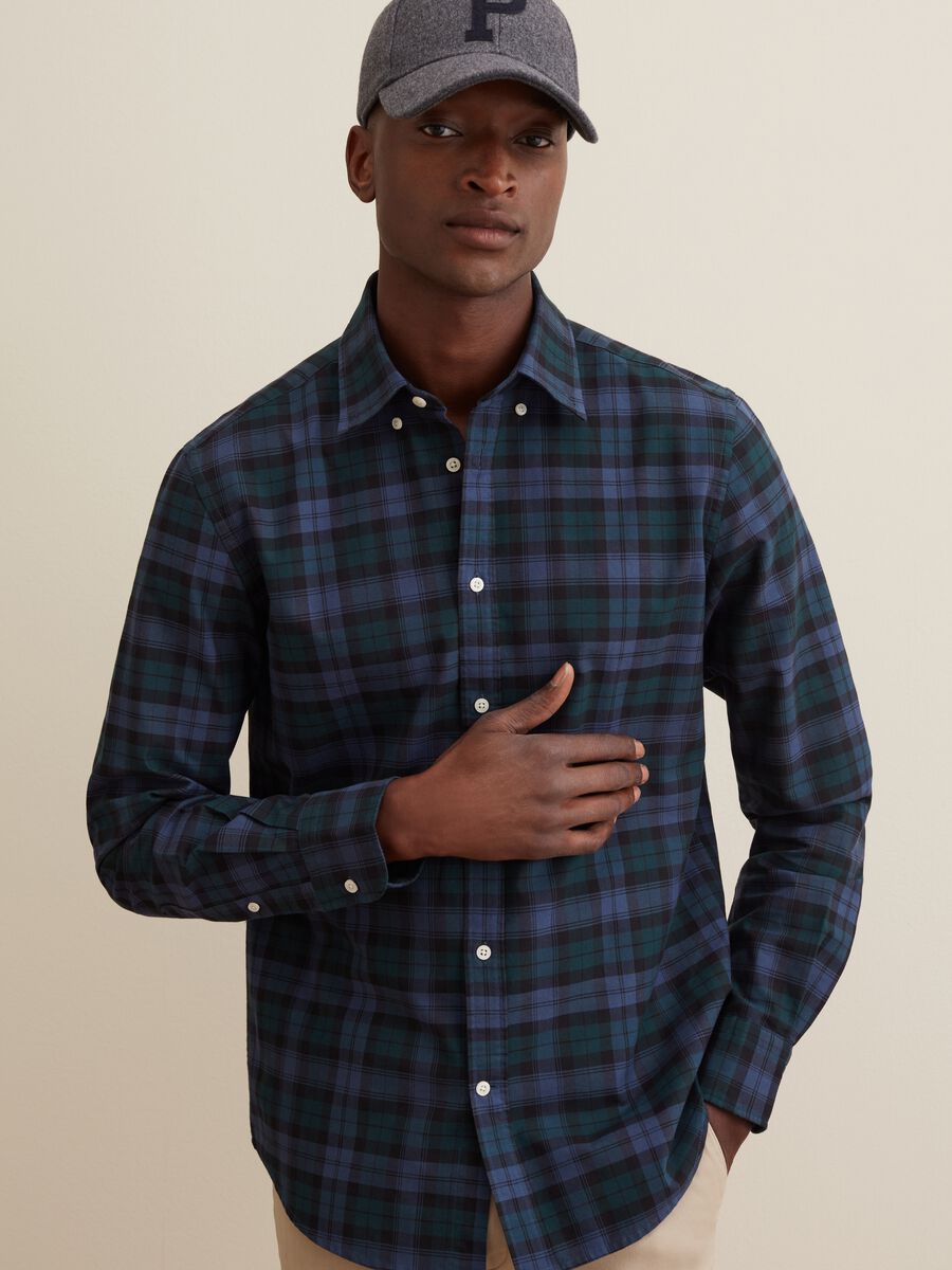 Oxford cotton shirt with check pattern_1