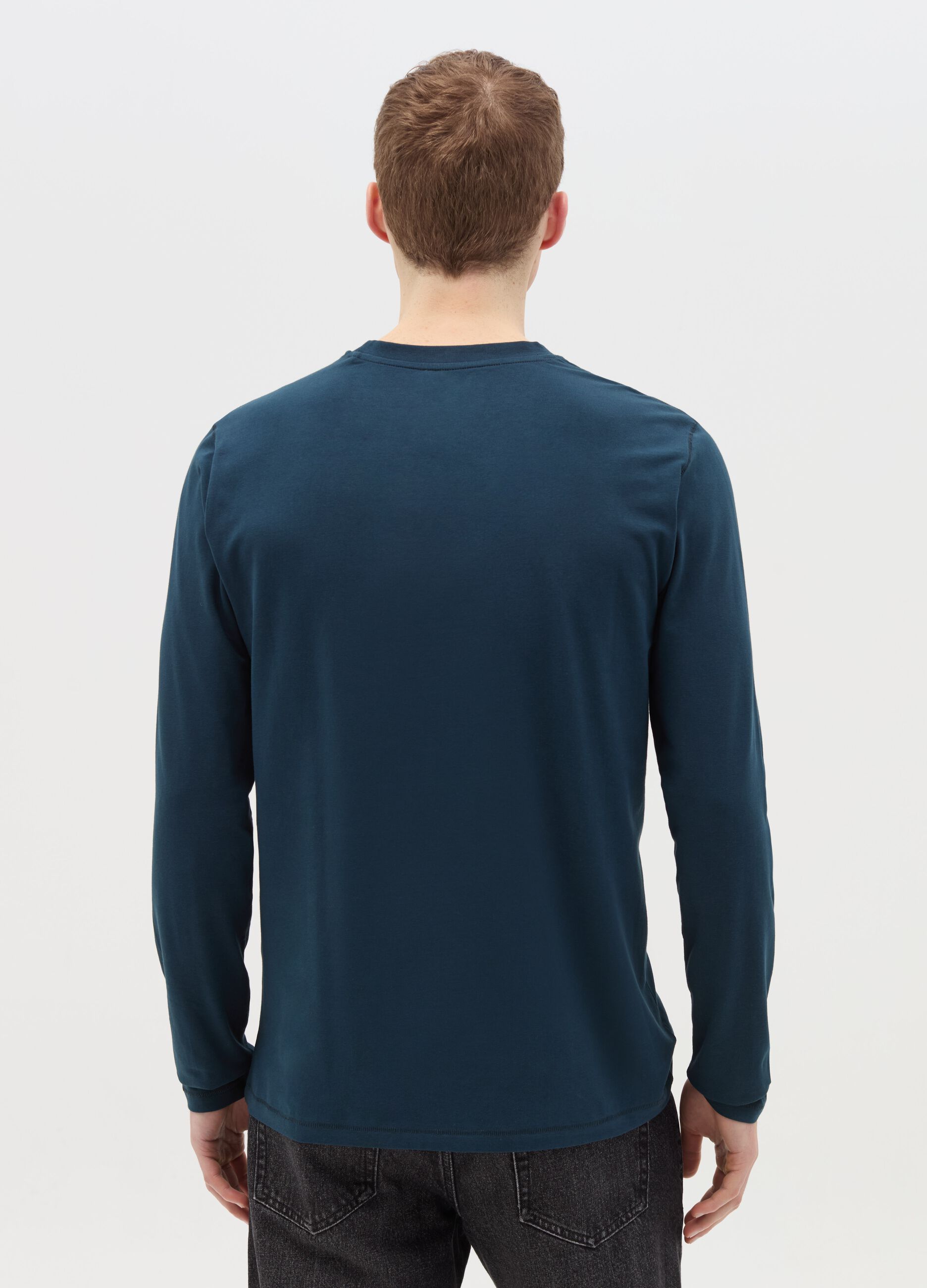 Long-sleeved T-shirt in stretch cotton