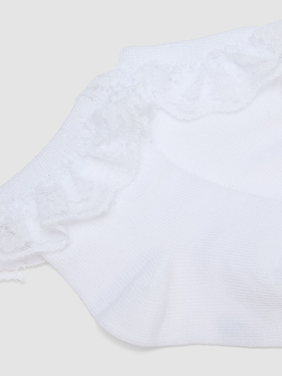 Bipack calze corte in cotone elasticizzato bianche da neonata_2