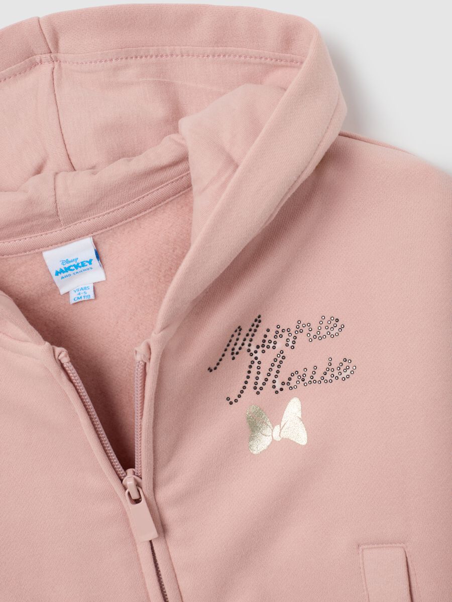 Girls' pink cotton blend hoodie, regular fit with Disney print_2
