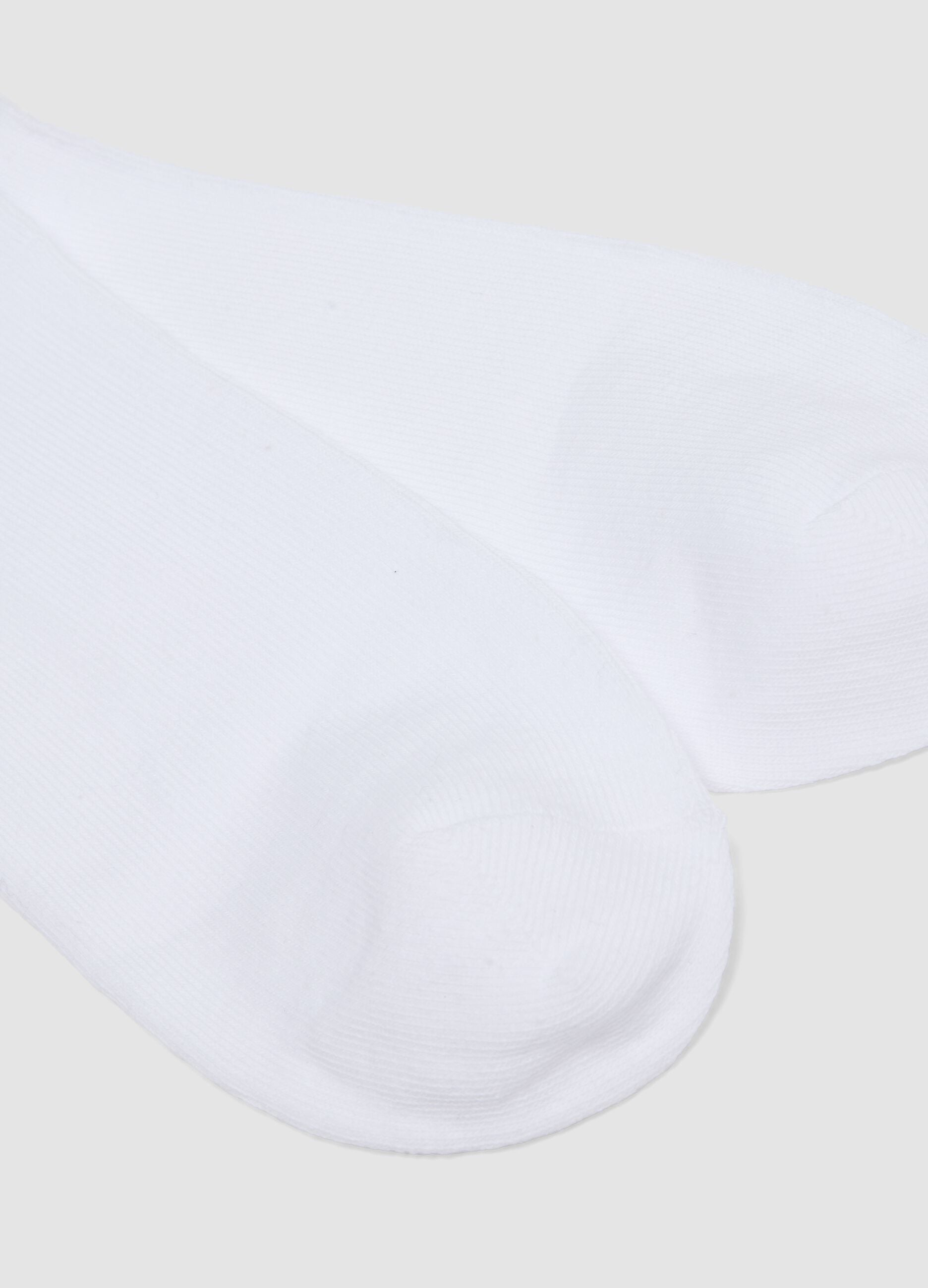 Pack of five white organic cotton sports socks