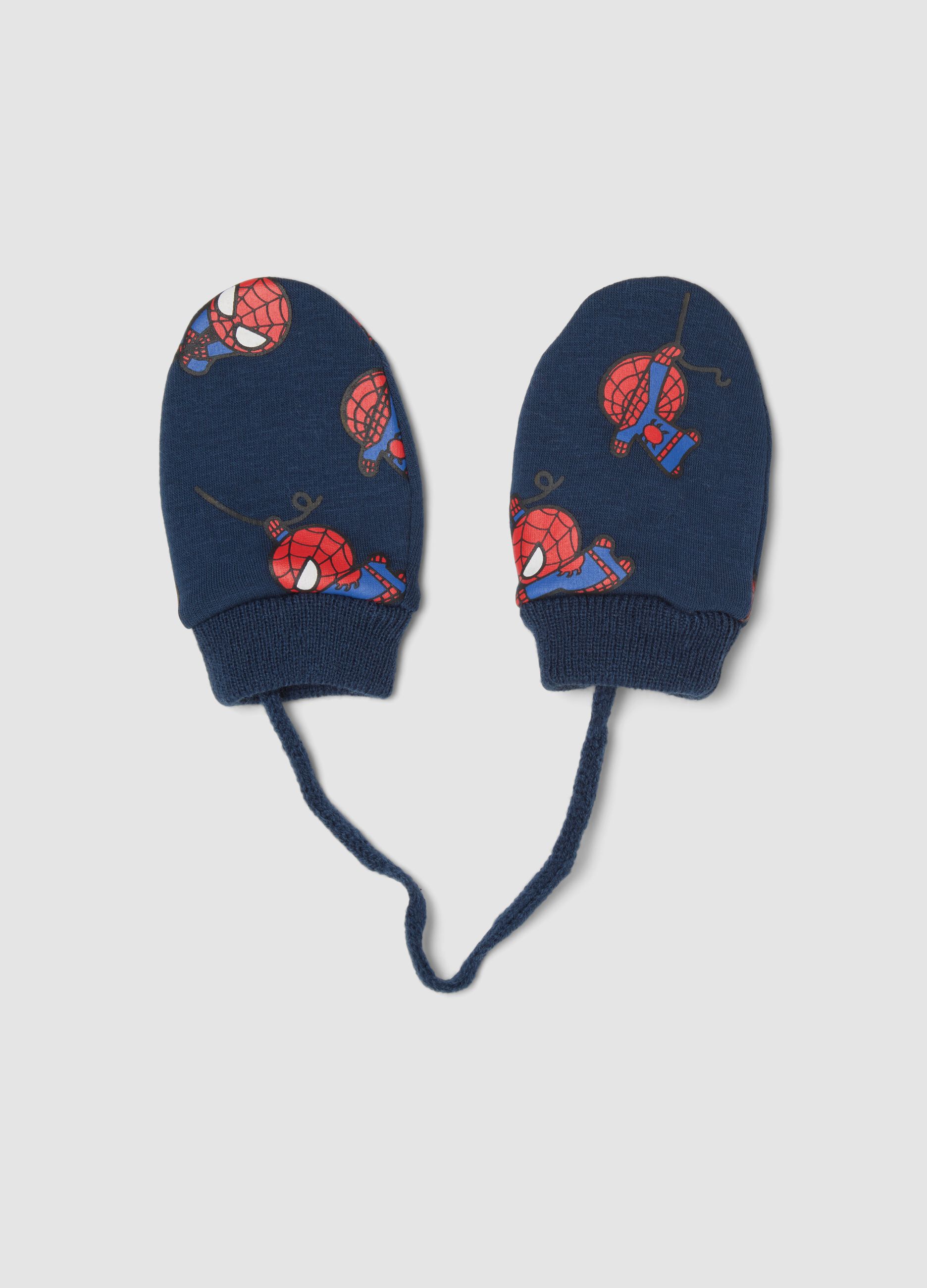 Guanti blu in tessuto elasticizzato con stampa MARVEL Spider-Man