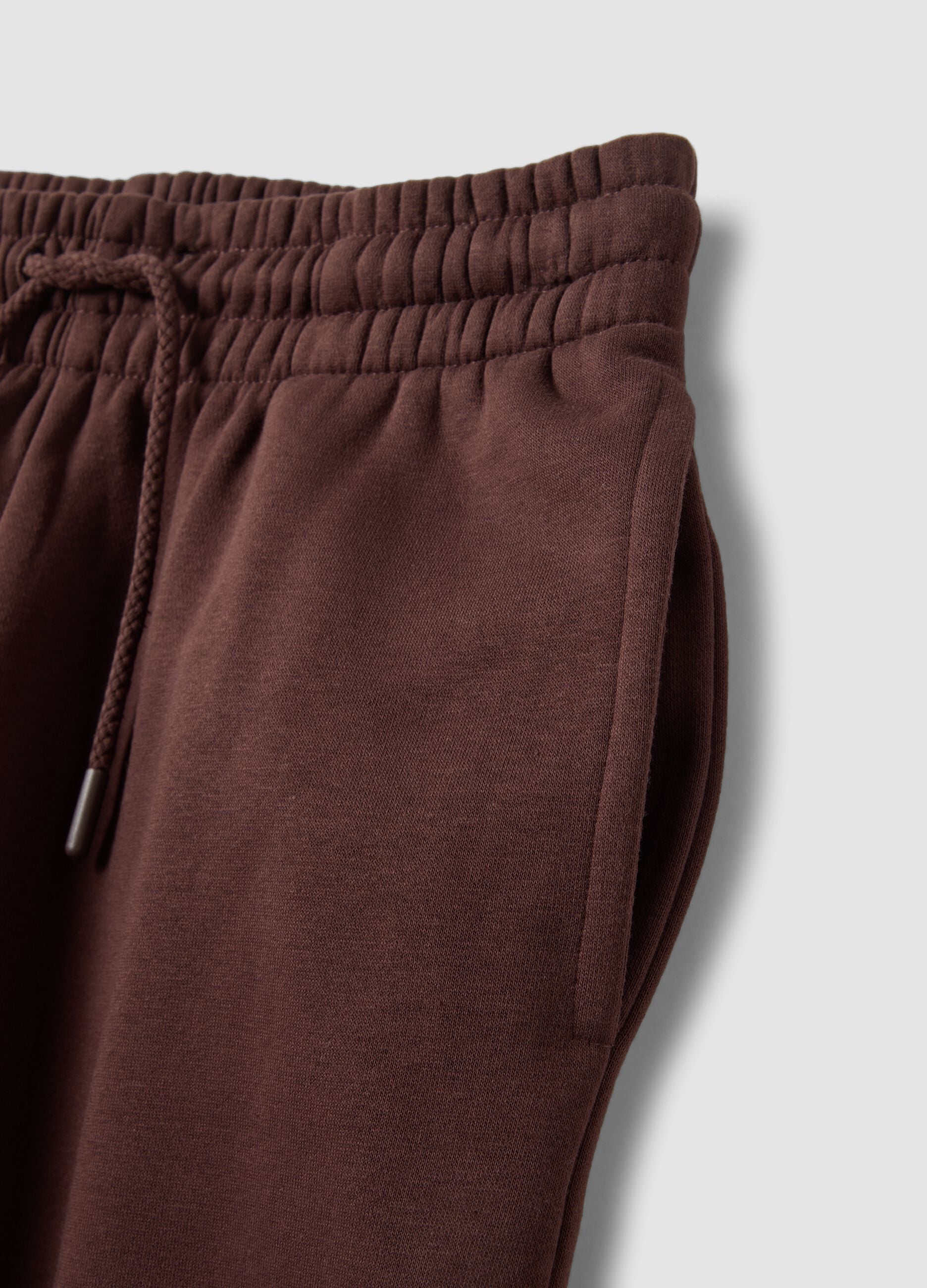 Pantaloni jogger marroni in misto cotone con vita elasticizzata regular fit
