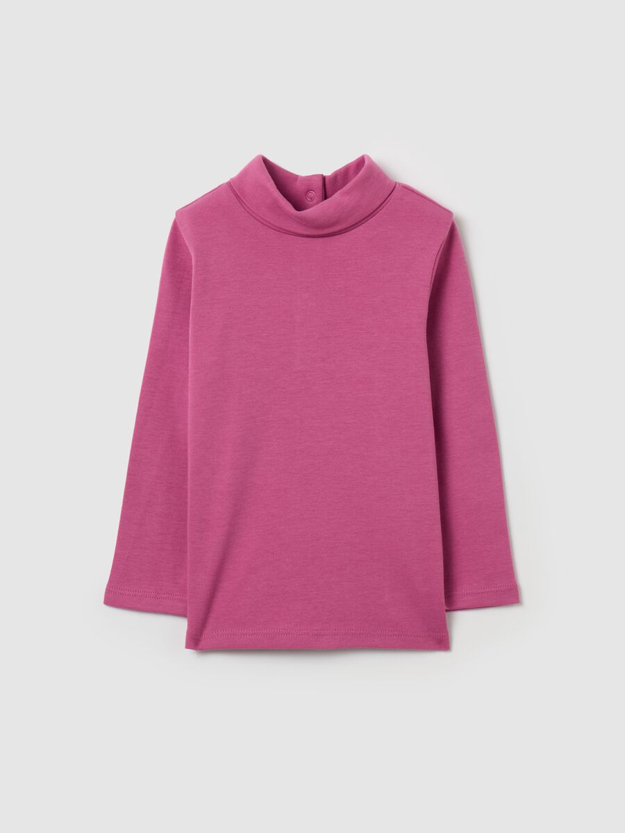 Long-sleeved T-shirt with high neck_0