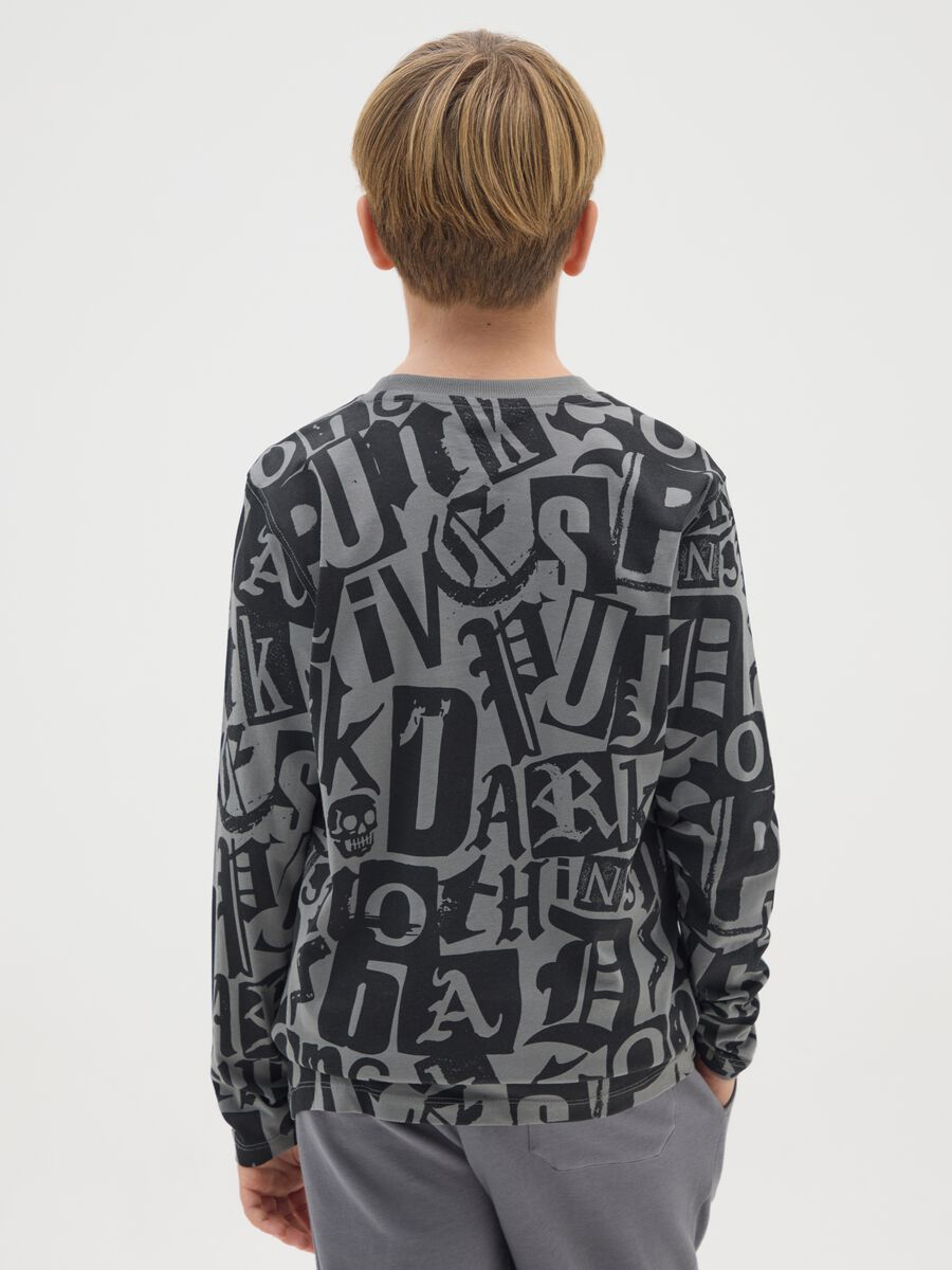 Boys' grey regular fit pure cotton T-shirt_1