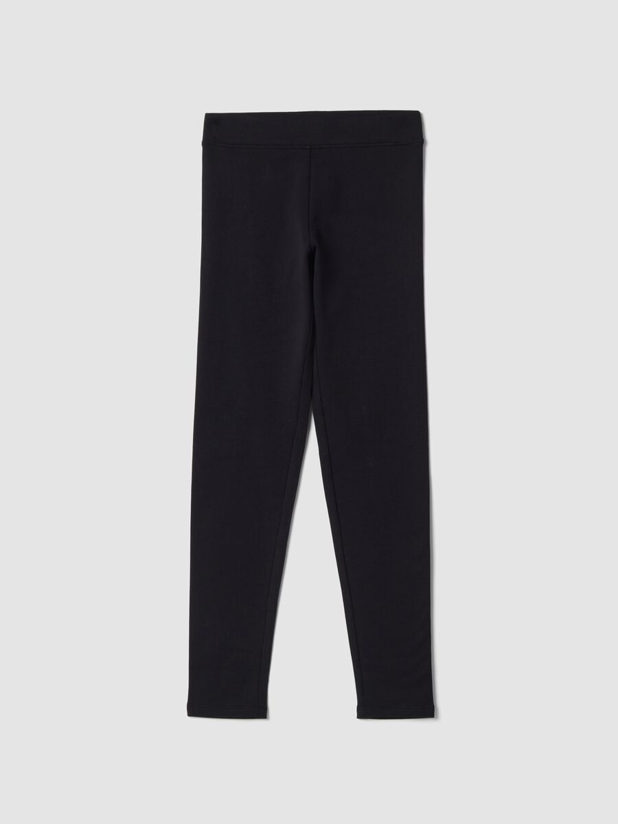 Leggings neri in cotone elasticizzato skinny fit_0