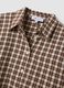 Brown checked pure cotton flannel shirt_1